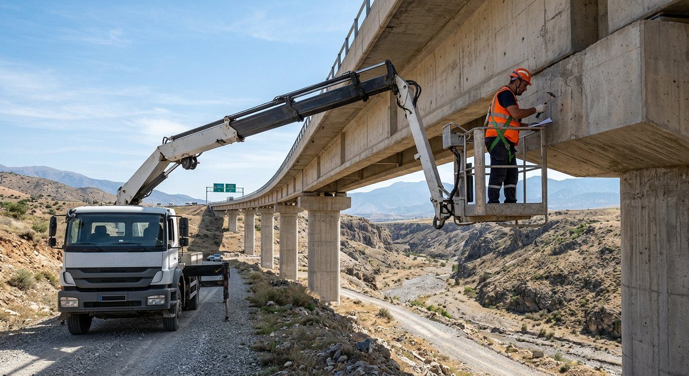 Viyadük çevresinde bakım platformu